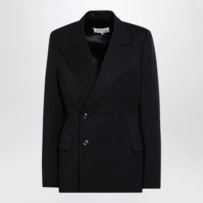 Maison Margiela Black Double-breasted Jacket In Wool