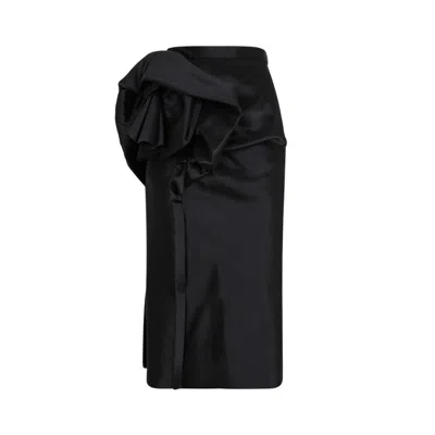 Maison Margiela Black Midi Skirt For Women From