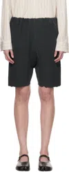 Maison Margiela Black Drawstring Shorts In 969 Washed Black