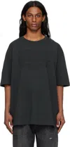 Maison Margiela Topstitched Logo Oversized T-shirt In 969 Washed Black