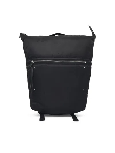 Maison Margiela Black Fabric Backpack With Iconic Four Stitches Detail