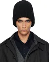 Maison Margiela Ribbed Knit Wool Beanie With Folded Brim In 900 Black