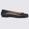 Maison Margiela Black Leather Tabi Ballerinas With Signature Detailing