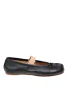 Maison Margiela Lamb Leather Ballerinas With Delicate Instep Strap In Black