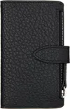 Maison Margiela Black Four Stiches Zip Card Holder In T8013 Black