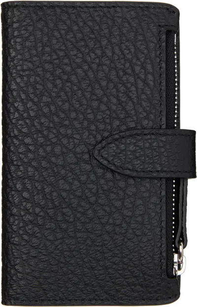 Maison Margiela Black Four Stiches Zip Card Holder In T8013 Black