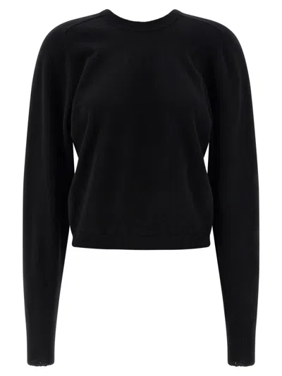 MAISON MARGIELA BLACK FOUR STITCHES SWEATER