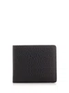 Maison Margiela Stitch Detail Grained Leather Wallet In Black