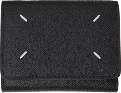 Maison Margiela Black Four Stitches Wallet In T8013 Black