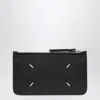Maison Margiela Four Stitches Zippered Card Holder In Black