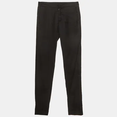 Pre-owned Maison Margiela Black Gabardine Slim Fit Trousers M