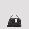 Maison Margiela Quilted Texture Shoulder Bag With Detachable Strap In Black