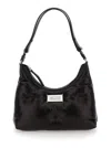 Maison Margiela Black Nappa Leather Small Glam Slam Hobo Shoulder Bag In Black