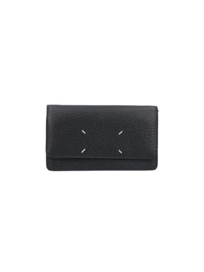 Maison Margiela Black Grain Leather Four Stitches Wallet