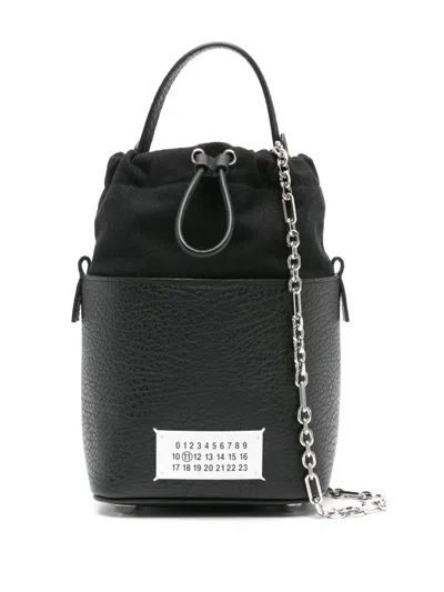 Maison Margiela Black Grained Texture Layered Handbag For Women