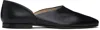 Maison Margiela Leather Grecian Slider Slippers Round Toe In T8013 Black