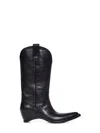 Maison Margiela Heel-less Western Leather Boots In Black