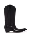 Maison Margiela Heel-less Western Leather Boots In Black