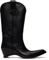Maison Margiela Heel-less Western Leather Boots In Black