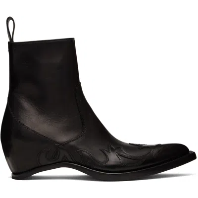 Maison Margiela Black Heel-less Western Flame Boots