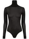 Maison Margiela Maison Martin Margiela Women Body Collo Alto Semitrasparente In Black