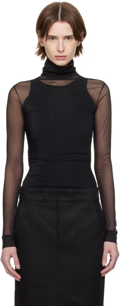 Maison Margiela Black High-neck Bodysuit In 900 Black