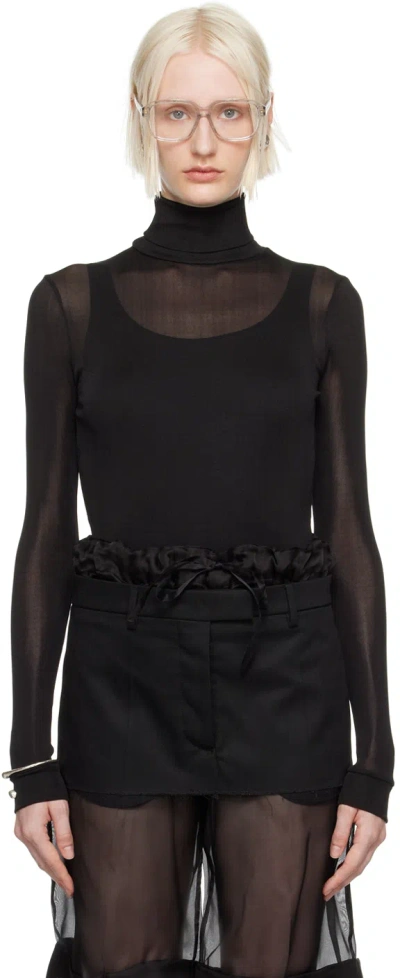 Maison Margiela Black High-neck Bodysuit In 900 Black