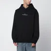 Maison Margiela Black Hoodie With Reversed Logo In Black