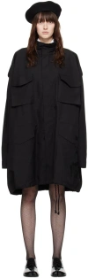 Maison Margiela Womens Black High-neck Oversized Woven Trench Coat In 900 Black