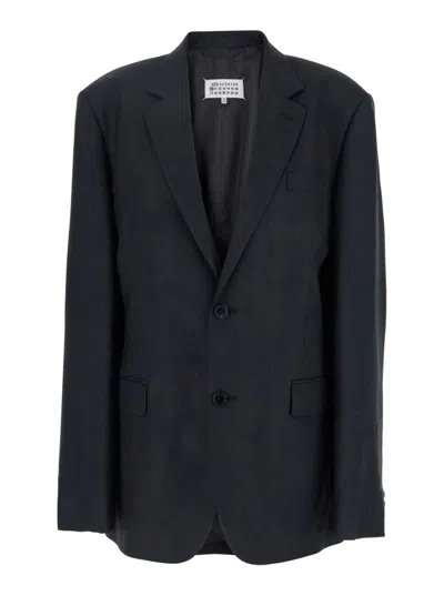 Maison Margiela Oversize Blazer Mohair Blend In Black