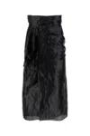Maison Margiela Asimmetryc Longuette Skirt With Bows In Black