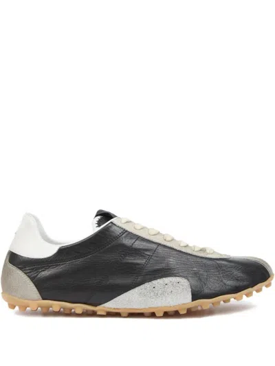 Maison Margiela Sneakers Sprinters In Suede And Leather With Vintage Finish In Black