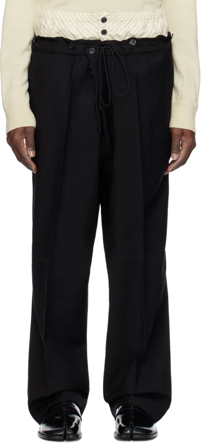 Maison Margiela Black Layered Trousers In 900 Black