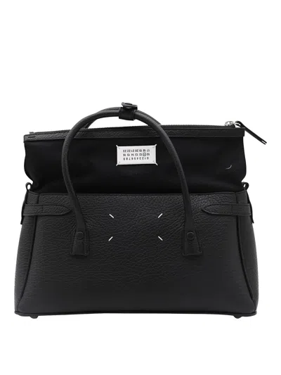 Maison Margiela Black Leather 5ac Est West Top Handle Bag