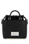 Maison Margiela Horizontal Leather Tote With Top Handle And Detachable Strap In Black