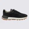 MAISON MARGIELA MAISON MARGIELA BLACK LEATHER AND CANVAS SNEAKERS