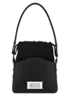 MAISON MARGIELA BLACK LEATHER AND FABRIC 5AC BUCKET BAG