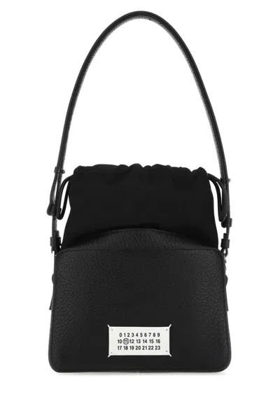 Maison Margiela Black Leather And Fabric 5ac Bucket Bag In T8013