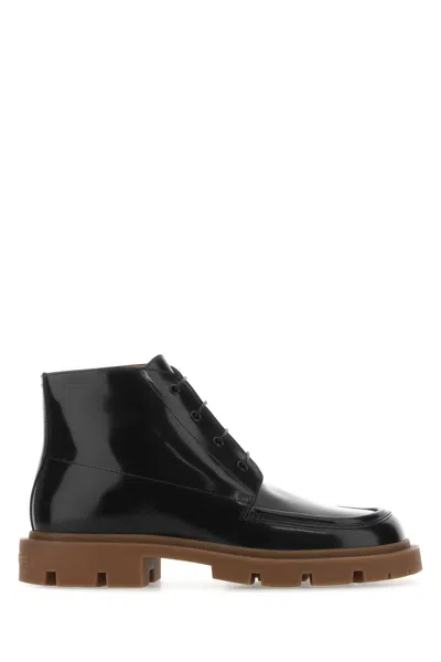 Maison Margiela Black Leather Ankle Boots In H9417