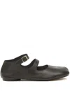 Maison Margiela Tabi Leather Ballerina Shoes In Black