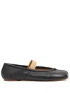 Maison Margiela Lamb Leather Ballerinas With Delicate Instep Strap In Black