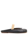 Maison Margiela Tabi Frayed Split-toe Leather Ballet Flats In Black