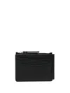 Maison Margiela Black Leather Card Holder In Brown