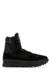 Maison Margiela Mm22 Leather Climber High-top Sneakers With Suede Trims