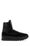 Maison Margiela Mm22 Leather Climber High-top Sneakers With Suede Trims