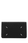 Maison Margiela Black Leather Coin Purse In Black