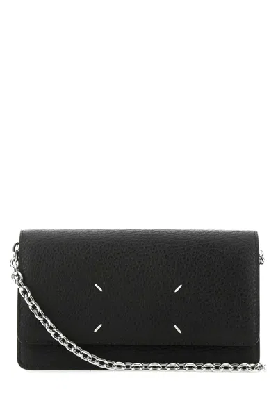 MAISON MARGIELA MAISON MARGIELA BLACK LEATHER CROSSBODY BAG