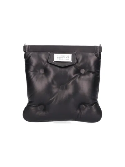 Maison Margiela Black Leather "glam Slam Flat" Shoulder Bag