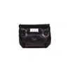 Maison Margiela Puffy Jet-black Leather Bag With Logo Patch And Silver Hardware In Black