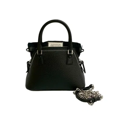 Pre-owned Maison Margiela Black Leather Handbag Shoulder Bag ()